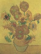 Vincent Van Gogh Still life Vase with Fourteen Sunflowers (nn04) oil on canvas